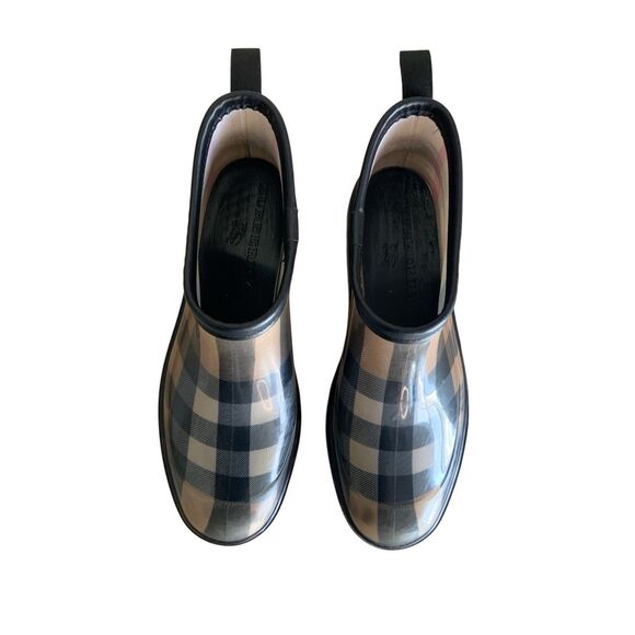 Burberry Nova Check Ankle Rain Boots Size 9 - Picture 1 of 10